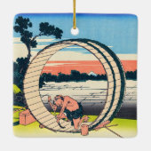 Katsushika Hokusai - Fujimigahara, Provinz Owari Keramikornament (Rückseite)