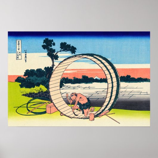 Katsushika Hokusai - Fujimigahara, Provinz Owari Poster (Vorne)