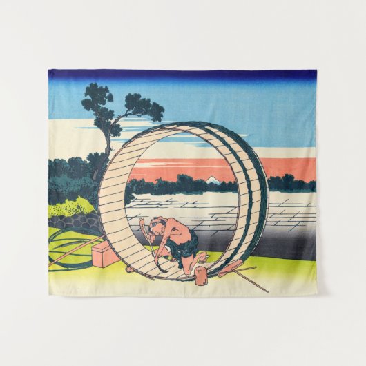 Katsushika Hokusai - Fujimigahara, Provinz Owari Wandteppich (Vorderseite (Horizontal))