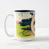 Katsushika Hokusai - Fujimigahara, Provinz Owari Zweifarbige Tasse (Links)