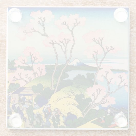 Katsushika Hokusai - Gotenyama, Tokaido, Shinagawa Glasuntersetzer (Rückseite)