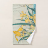 Katsushika Hokusai - Grasshopper und Iris Badhandtuch Set (Handtuch)