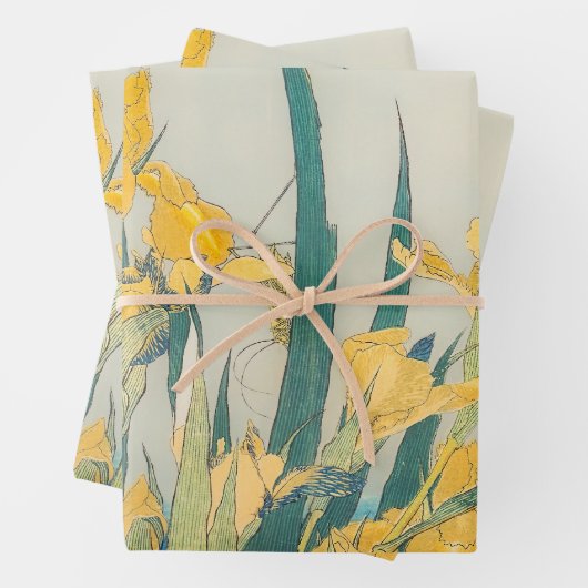 Katsushika Hokusai - Grasshopper und Iris Geschenkpapier Set (Beispiel)