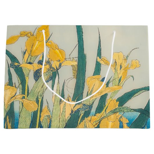 Katsushika Hokusai - Grasshopper und Iris Große Geschenktüte (Vorderseite)