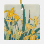 Katsushika Hokusai - Grasshopper und Iris Keramikornament (Vorderseite)