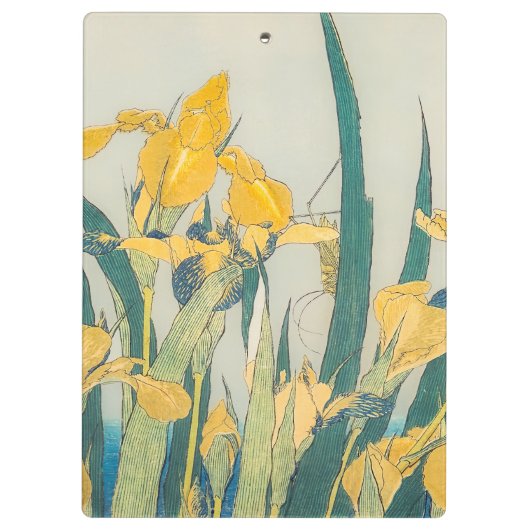 Katsushika Hokusai - Grasshopper und Iris Klemmbrett (Rückseite)