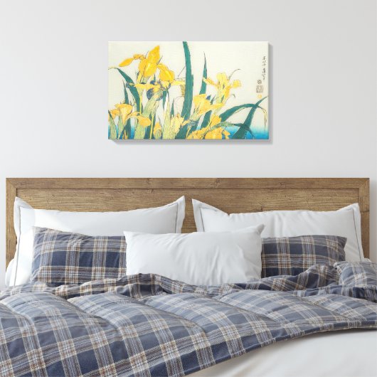 Katsushika Hokusai - Grasshopper und Iris Leinwanddruck (Insitu (Schlafzimmer))