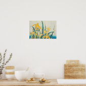 Katsushika Hokusai - Grasshopper und Iris Poster (Küche)