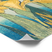 Katsushika Hokusai - Grasshopper und Iris Poster (Ecke)