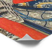 Katsushika Hokusai Hawk und Kirschblüten Poster (Ecke)