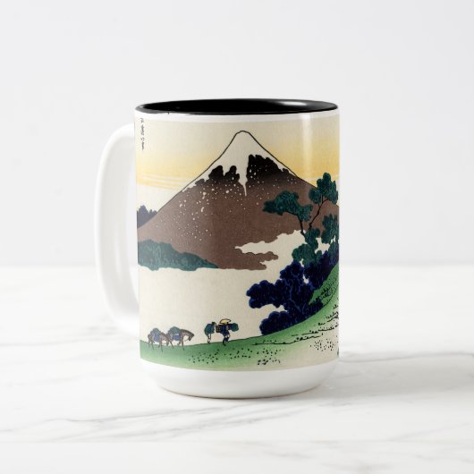 Katsushika Hokusai - Inume pass, Provinz Kai Zweifarbige Tasse (Vorderseite Links)
