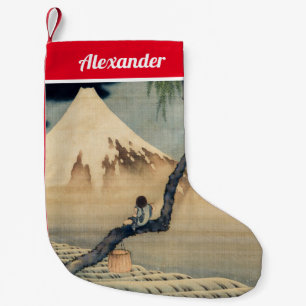 Katsushika Hokusai - Junge betrachtet den Fuji Kleiner Weihnachtsstrumpf