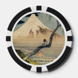 Katsushika Hokusai - Junge betrachtet den Fuji Pokerchips
