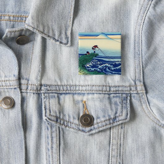 Katsushika Hokusai - Kajikazawa in der Provinz Kai Button (Beispiel)