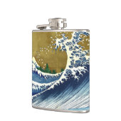 Katsushika Hokusai - Kolored Big Wave Flachmann (Links)