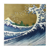 Katsushika Hokusai - Kolored Big Wave Fliese (Vorderseite)