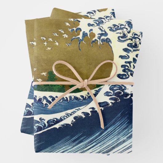 Katsushika Hokusai - Kolored Big Wave Geschenkpapier Set (Beispiel)