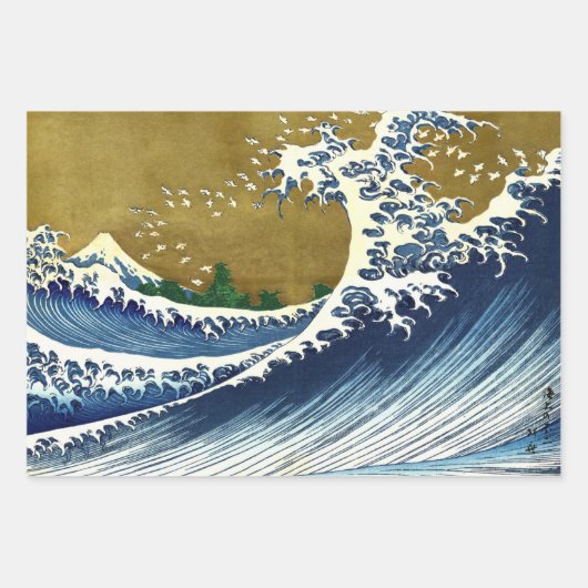 Katsushika Hokusai - Kolored Big Wave Geschenkpapier Set (Vorderseite)