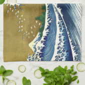 Katsushika Hokusai - Kolored Big Wave Geschirrtuch (Gefaltet)