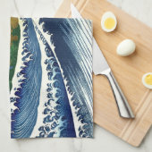 Katsushika Hokusai - Kolored Big Wave Geschirrtuch (Viertel Falte)