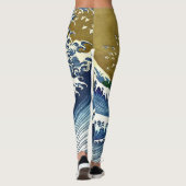 Katsushika Hokusai - Kolored Big Wave Leggings (Rückseite)