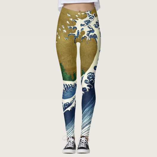 Katsushika Hokusai - Kolored Big Wave Leggings (Vorderseite)
