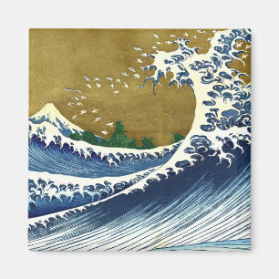 Katsushika Hokusai - Kolored Big Wave Magnet