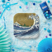 Katsushika Hokusai - Kolored Big Wave Pappteller (Party)