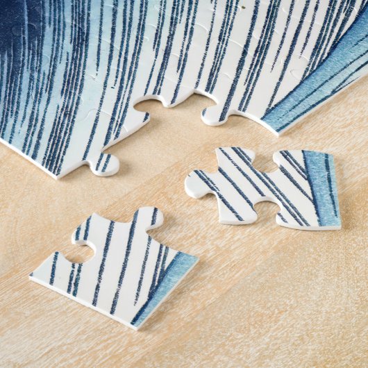 Katsushika Hokusai - Kolored Big Wave Puzzle (Seite)