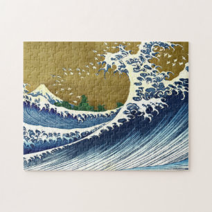 Katsushika Hokusai - Kolored Big Wave Puzzle
