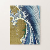 Katsushika Hokusai - Kolored Big Wave Puzzle (Vertikal)