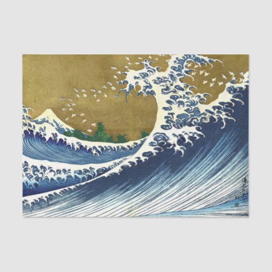 Katsushika Hokusai - Kolored Big Wave Seidenpapier (Vorderseite)