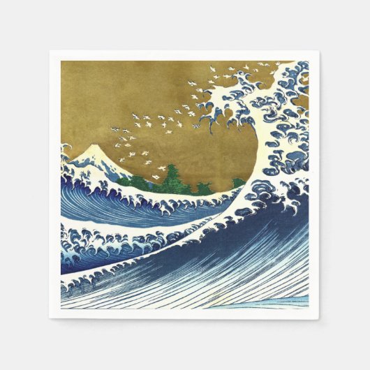 Katsushika Hokusai - Kolored Big Wave Serviette (Vorderseite)