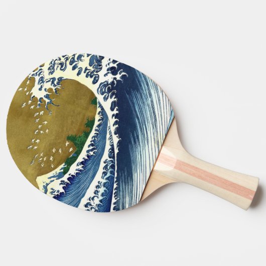 Katsushika Hokusai - Kolored Big Wave Tischtennis Schläger (Seitenansicht)