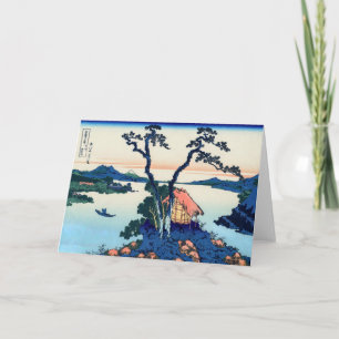 Katsushika Hokusai - Lake Suwa in der Provinz Shin Karte