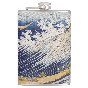 Katsushika Hokusai. Meereswellen Flachmann