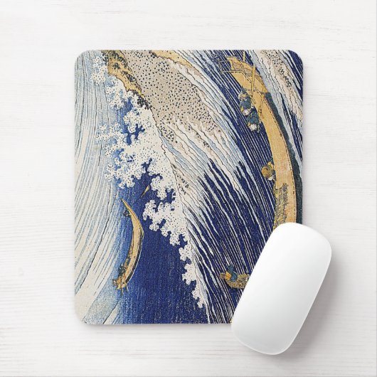 Katsushika Hokusai. Meereswellen Mousepad (Mit Mouse)