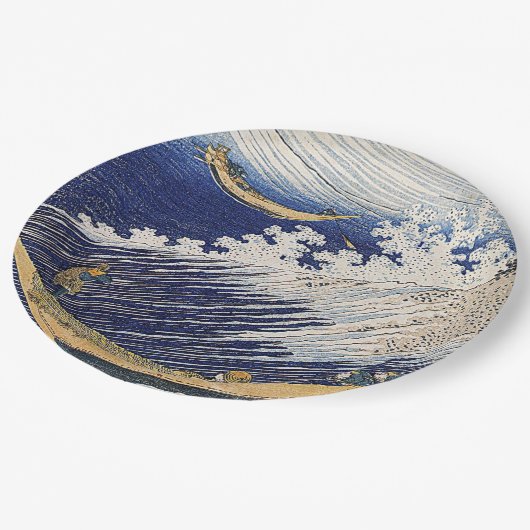 Katsushika Hokusai. Meereswellen Pappteller (Schrägansicht)