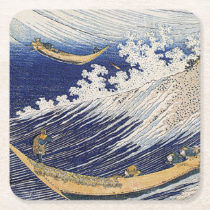 Katsushika Hokusai. Meereswellen Rechteckiger Pappuntersetzer