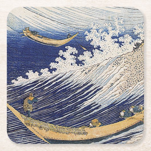 Katsushika Hokusai. Meereswellen Rechteckiger Pappuntersetzer (Vorderseite)