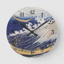 Katsushika Hokusai. Meereswellen Runde Wanduhr