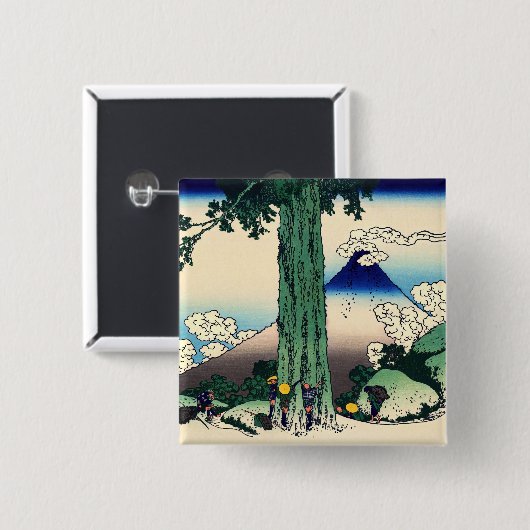 Katsushika Hokusai - Mishima-Pass in der Provinz K Button (Vorne & Hinten)