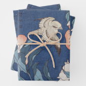 Katsushika Hokusai Peonies and Canary Wrapping Pap Geschenkpapier Set (Beispiel)