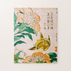 Katsushika Hokusai - Pfingstrose und Kanarienvogel