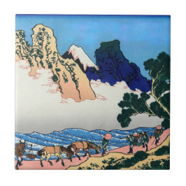 Katsushika Hokusai - Rückseite von Fuji, Fluss Min Fliese