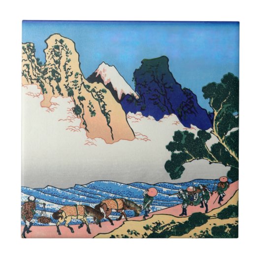 Katsushika Hokusai - Rückseite von Fuji, Fluss Min Fliese (Vorderseite)