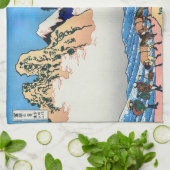 Katsushika Hokusai - Rückseite von Fuji, Fluss Min Geschirrtuch (Gefaltet)