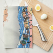 Katsushika Hokusai - Rückseite von Fuji, Fluss Min Geschirrtuch (Viertel Falte)