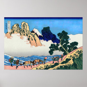Katsushika Hokusai - Rückseite von Fuji, Fluss Min Poster