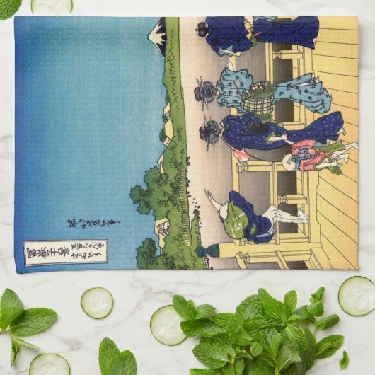 Katsushika Hokusai - Saal Sazai, Temple 500 Rakan Geschirrtuch (Gefaltet)